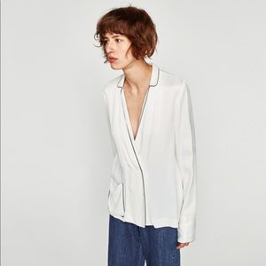 Zara contrasting pyjama shirt